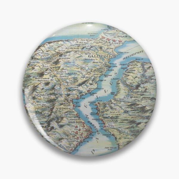 Item preview, Vintage Gallipoli Campaign Map (1915) WWI Dardanelles Battlefield designed and sold by BravuraMedia.