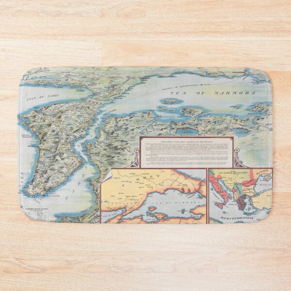 Item preview, Vintage Gallipoli Campaign Map (1915) WWI Dardanelles Battlefield designed and sold by BravuraMedia.