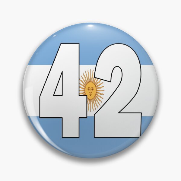 Item preview, Number 42 with Argentina flag on the background designed and sold by AllShirts21.