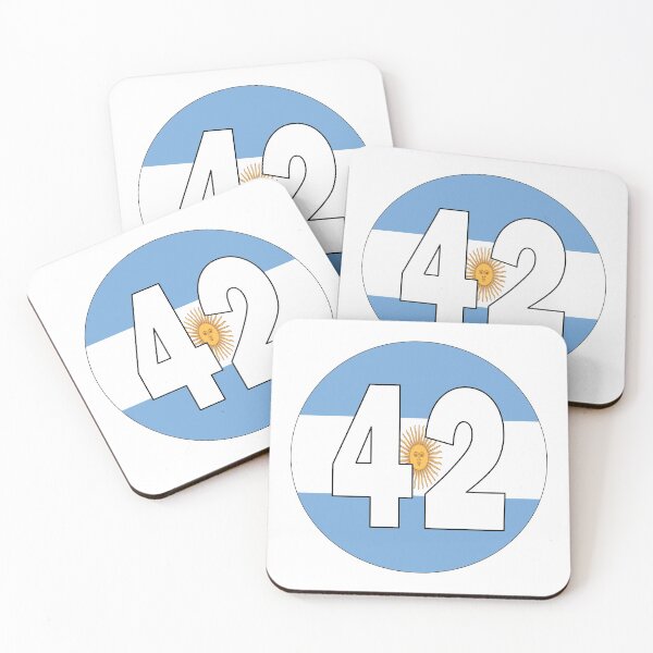 Item preview, Number 42 with Argentina flag on the background designed and sold by AllShirts21.