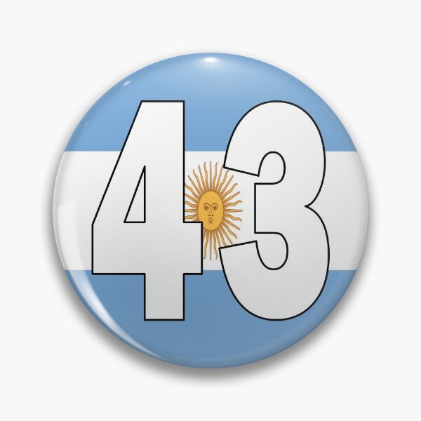 Item preview, Number 43 with Argentina flag on the background designed and sold by AllShirts21.