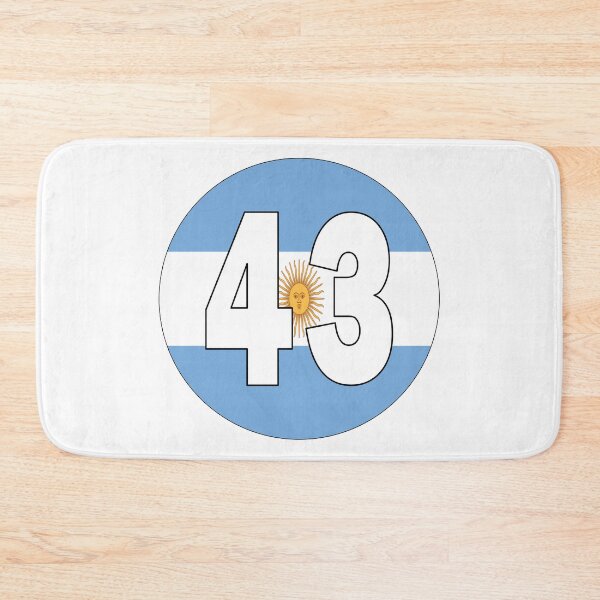 Item preview, Number 43 with Argentina flag on the background designed and sold by AllShirts21.