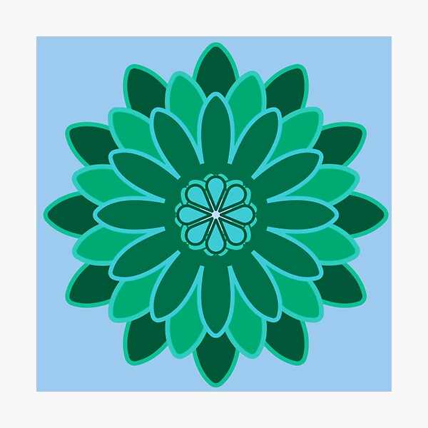 Copy of Geometrical Flower - Greens Photographic Print