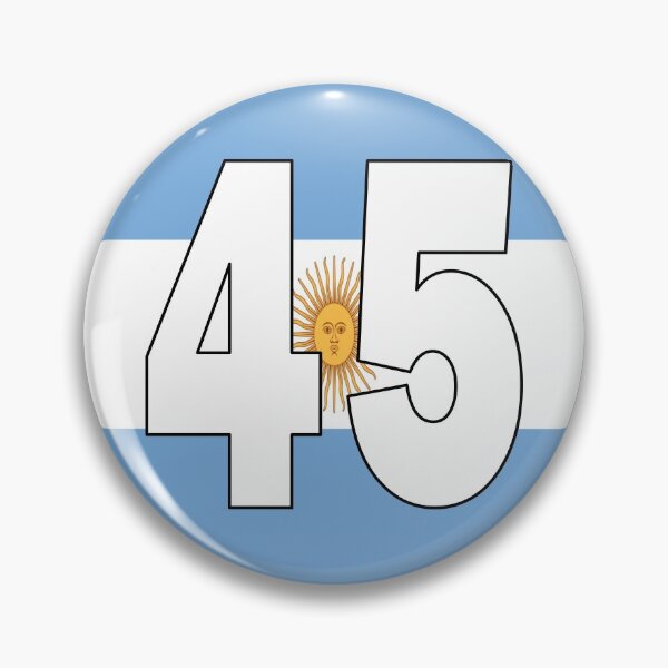 Item preview, Number 45 with Argentina flag on the background designed and sold by AllShirts21.