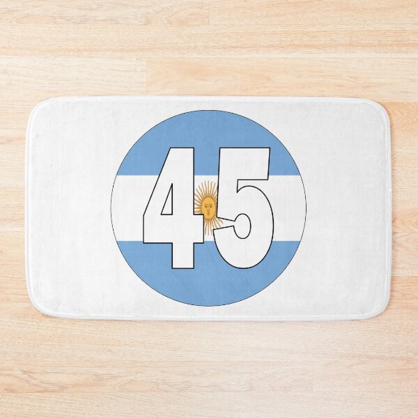 Item preview, Number 45 with Argentina flag on the background designed and sold by AllShirts21.
