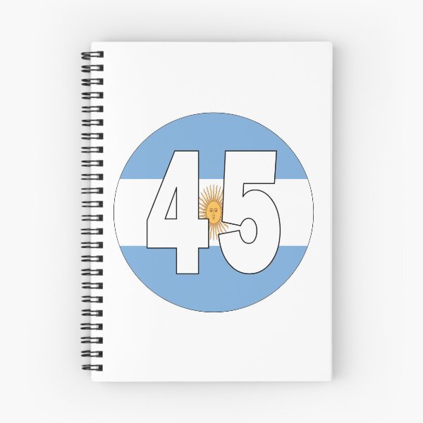 Item preview, Number 45 with Argentina flag on the background designed and sold by AllShirts21.