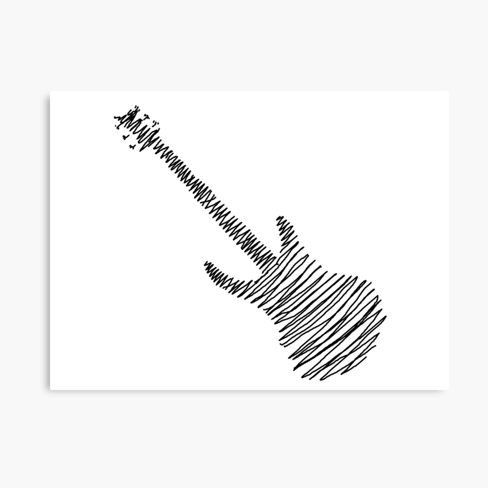 Gitarre Skizze Schwarz Fotodruck Von Jhguitars Redbubble