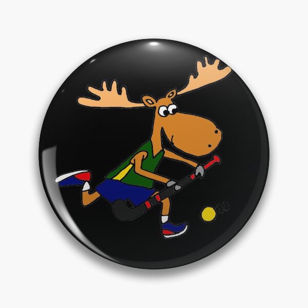Item preview, Funny Cool Moose Playing Field Hockey Cartoon designed and sold by Nature's Fancy.