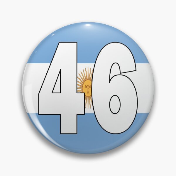 Item preview, Number 46 with Argentina flag on the background designed and sold by AllShirts21.