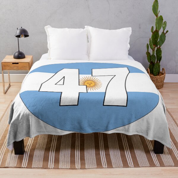 Item preview, Number 47 with Argentina flag on the background designed and sold by AllShirts21.