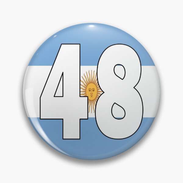 Item preview, Número 48 con la bandera argentina en el fondo designed and sold by AllShirts21.