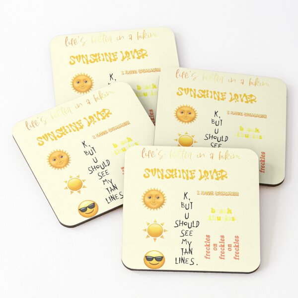 Item preview, Summer Beach Enthusiast Tan Lines Sunshine Sticker Variety Pack Ombré Groovy Gradient Bubble Letters Orange and Yellow Sunshine and Sunglasses Emojis  designed and sold by byemma.