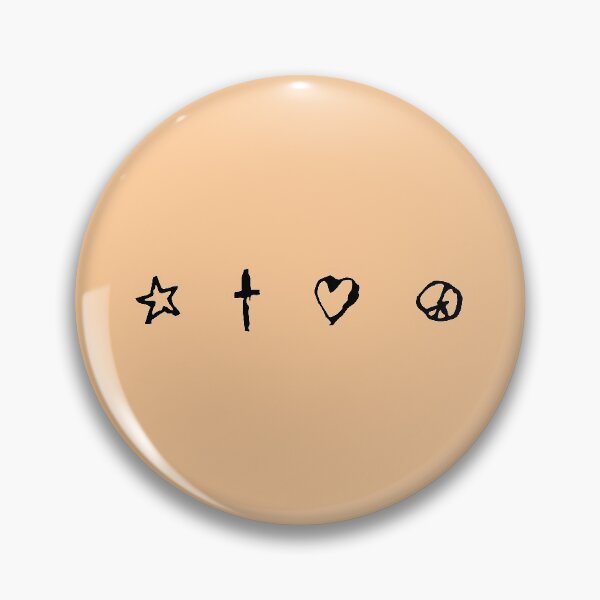 Signs (Black on Peach) Pin