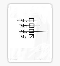 Gender neutral Mx. Sticker