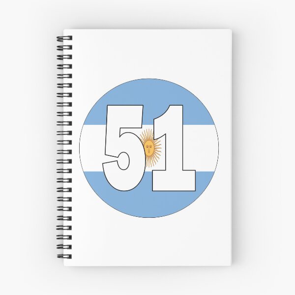 Item preview, Number 51 with Argentina flag on the background designed and sold by AllShirts21.