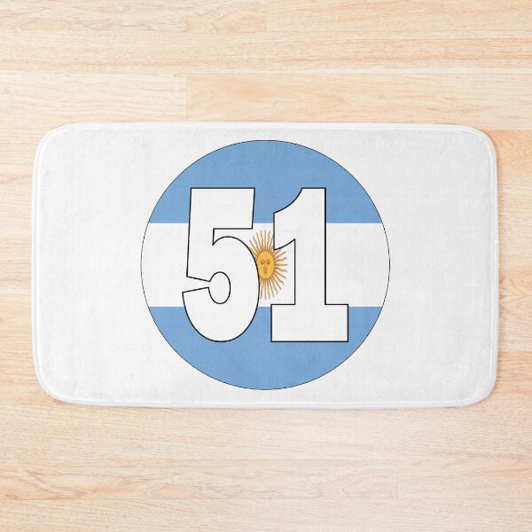 Item preview, Number 51 with Argentina flag on the background designed and sold by AllShirts21.