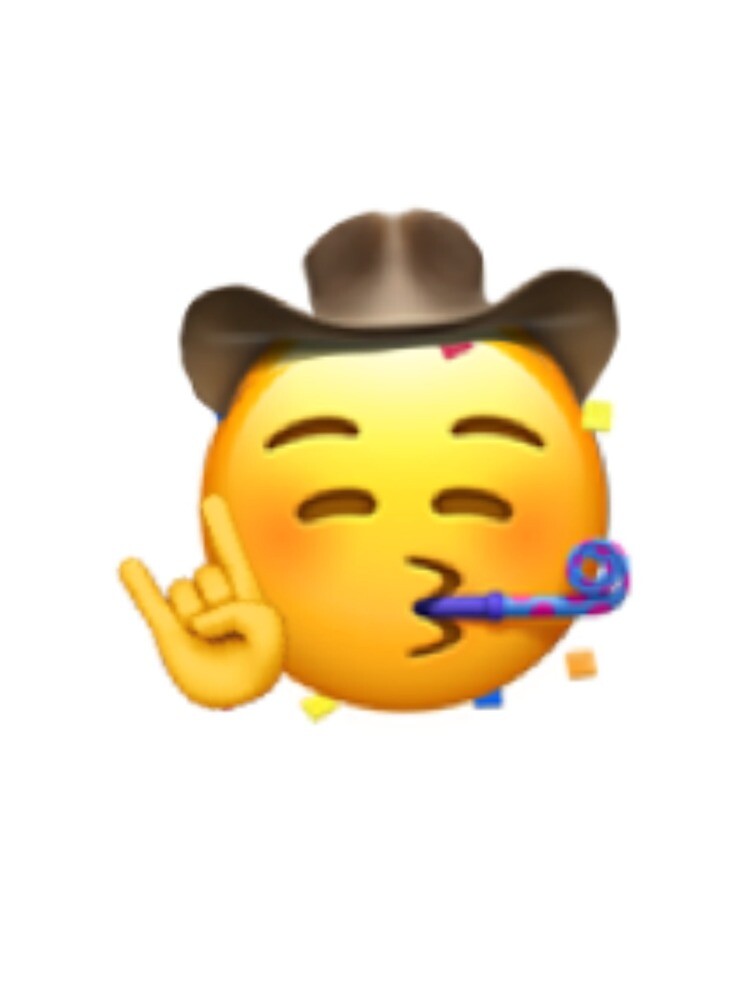 Cowboy Party Emoji Greeting Card By Designsbyasd Redbubble