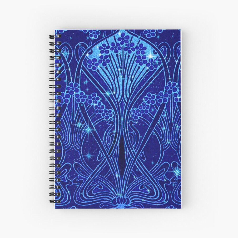 An Art Nouveau Night Sky Spiral Notebook