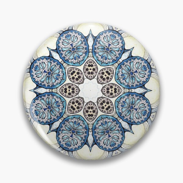 Item preview, Blue fruit mandala designed and sold by MandalaFlowerArt.