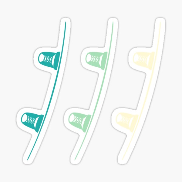 Wakeboard x 3 turquoise Sticker