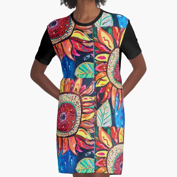 Spaß Sonnenblume T-Shirt Kleid