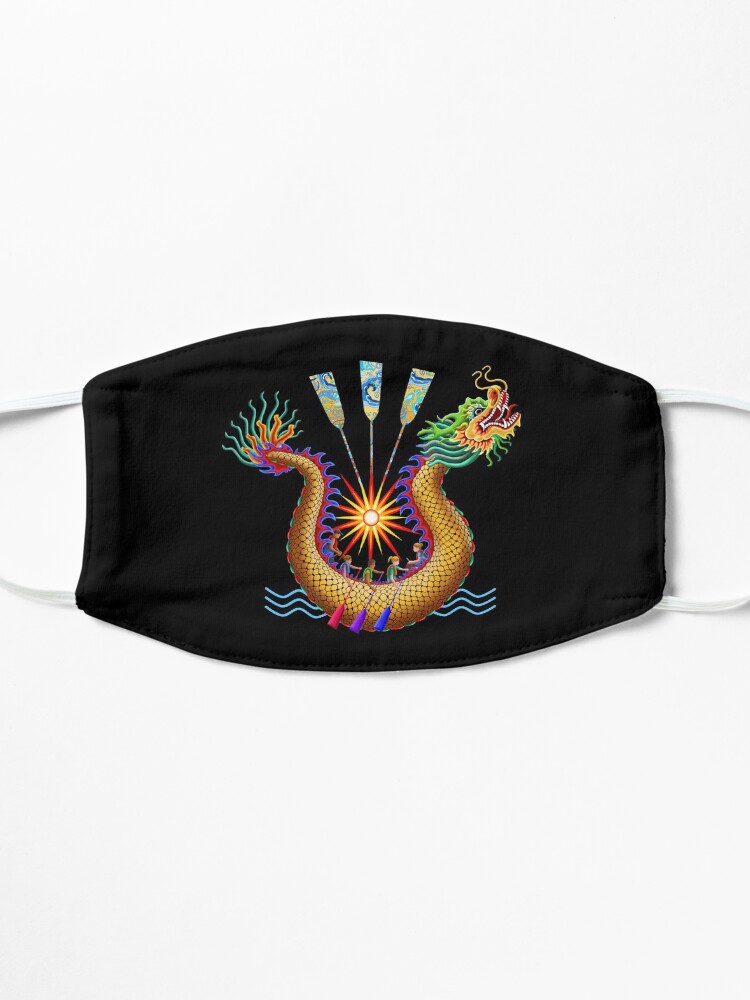 Alternate view of Gold Dragon Boat Racing Mask