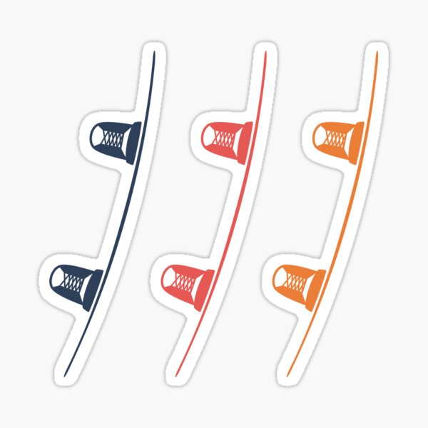 Wakeboard x 3 rouge foncé Sticker