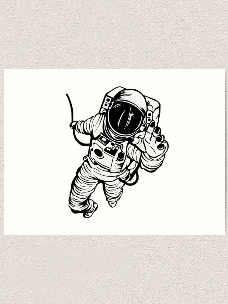 Wall Art Print, Astronaut black and white