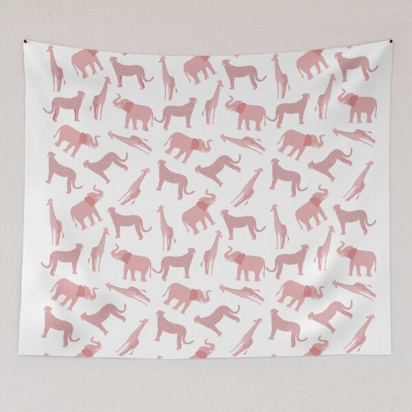 Item preview, Pink Safari Animals designed and sold by PaintingbyAgnes.
