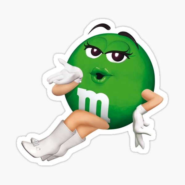 M&M verde Pegatina