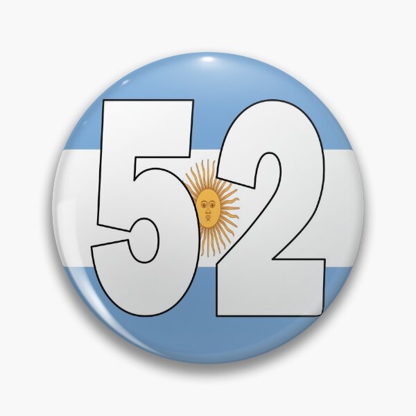 Item preview, Number 52 with Argentina flag on the background designed and sold by AllShirts21.