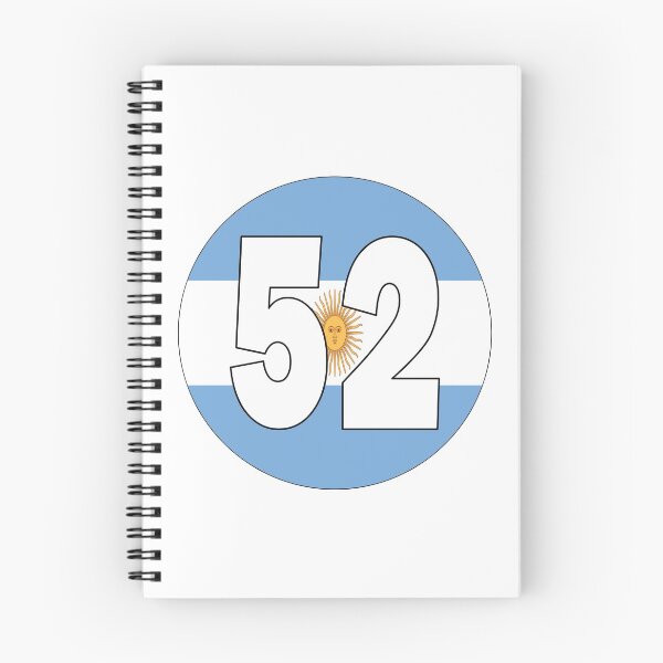 Item preview, Number 52 with Argentina flag on the background designed and sold by AllShirts21.