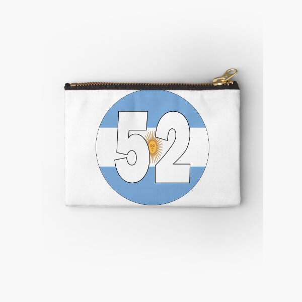 Item preview, Number 52 with Argentina flag on the background designed and sold by AllShirts21.