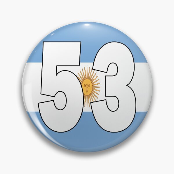 Item preview, Number 53 with Argentina flag on the background designed and sold by AllShirts21.