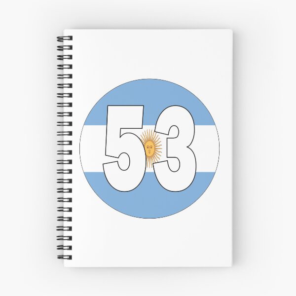 Item preview, Number 53 with Argentina flag on the background designed and sold by AllShirts21.