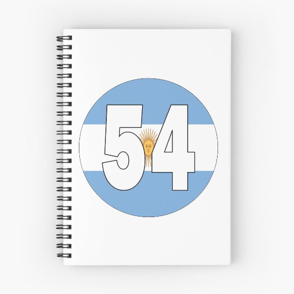 Item preview, Number 54 with Argentina flag on the background designed and sold by AllShirts21.
