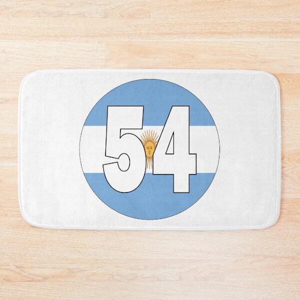 Item preview, Number 54 with Argentina flag on the background designed and sold by AllShirts21.