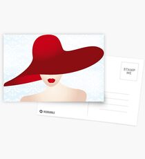 Portrait of the lady with the red hat Postcards