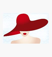 Portrait of the lady with the red hat Photographic Print