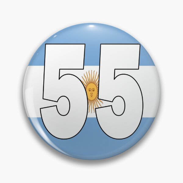Item preview, Number 55 with Argentina flag on the background designed and sold by AllShirts21.