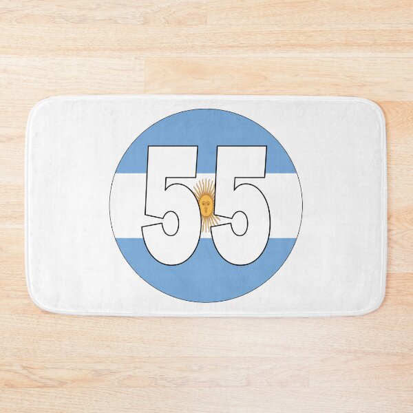 Item preview, Number 55 with Argentina flag on the background designed and sold by AllShirts21.
