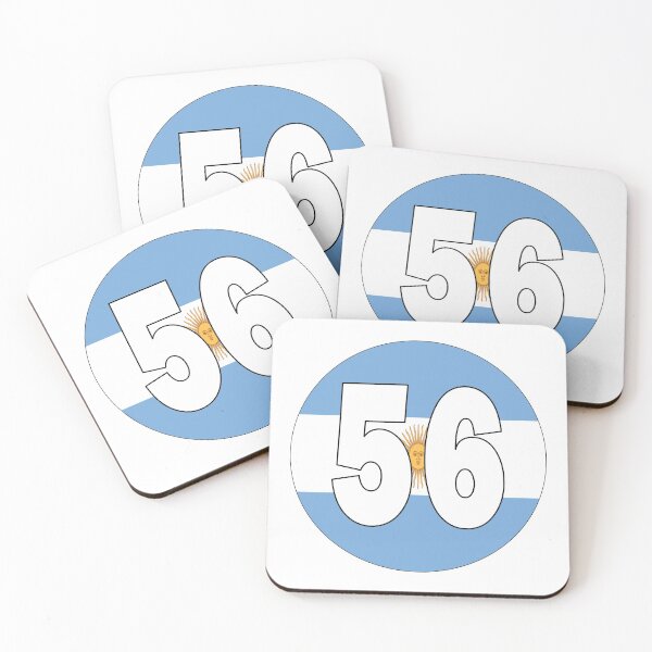 Item preview, Number 56 with Argentina flag on the background designed and sold by AllShirts21.