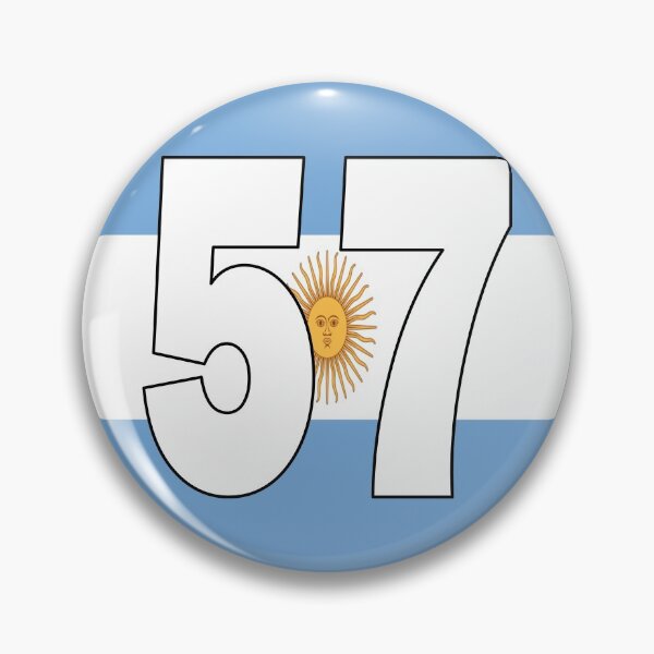 Item preview, Number 57 with Argentina flag on the background designed and sold by AllShirts21.