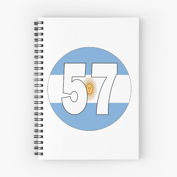 Item preview, Number 57 with Argentina flag on the background designed and sold by AllShirts21.