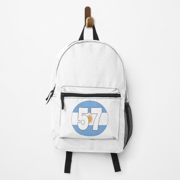 Item preview, Number 57 with Argentina flag on the background designed and sold by AllShirts21.