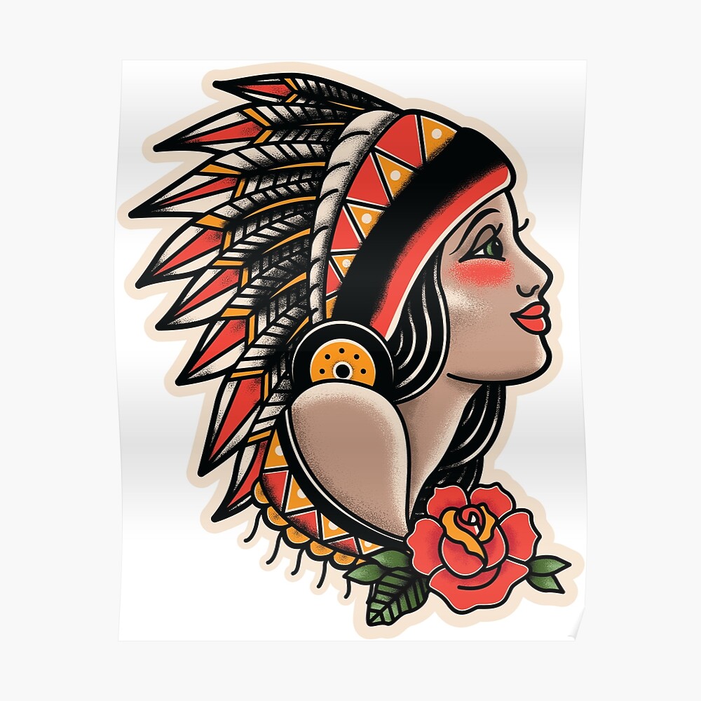 Pretty Native American Girl PNG Tribal Girl Tshirt Sticker -  Israel