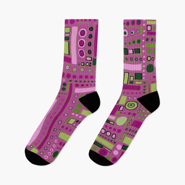 Item preview, Funky Maze ~ Rose and Lime Green designed and sold by Clare Wuellner.