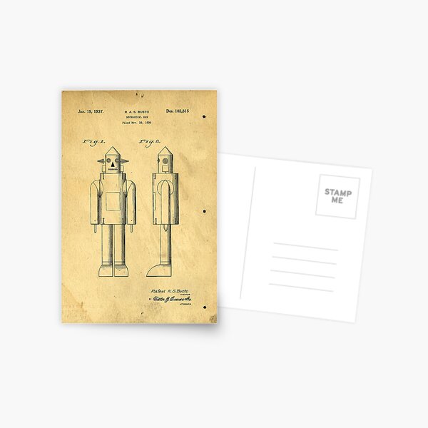 Mechanical Man Patent Postcard