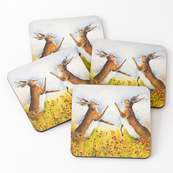 Item preview, BOXING HARES IN THE POPPIES designed and sold by carriemckenzie.
