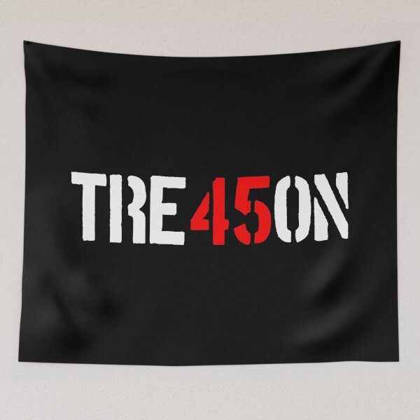 Item preview, TREASON 45 - TRE45ON (white street stencil) designed and sold by Thelittlelord.